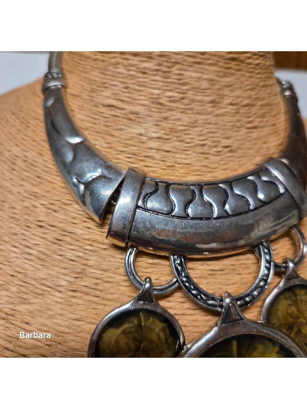 Vintage Sculpural Silver-tone Roman-style Torque Statement Necklace - Picture 2 of 6